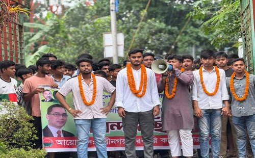 কমিটি ঘোষণায় নবীনগর সরকারি কলেজ ছাত্রদলের আনন্দ মিছিল 