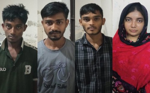 রাজৈরে নৌকায় মাছ শিকারের আড়ালে ইয়াবা কারবার। নারীসহ গ্রেপ্তার-৪জন। 