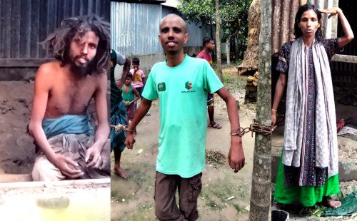 অর্থাভাবে হয়নি সুচিকিৎসা দায়িত্ব নিলেন ইউএনও  কটিয়াদীতে ১২ বছর পর শিকলবন্দি জীবনের অবসান 